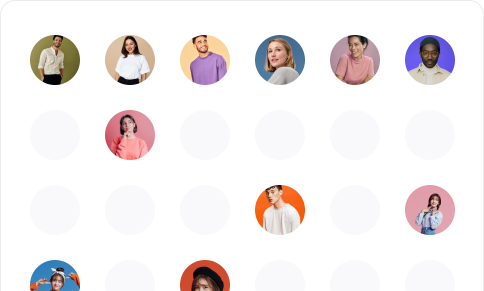Diverse user avatars grid