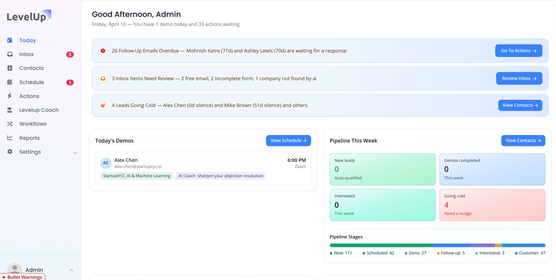 LevelUp Demo Dashboard